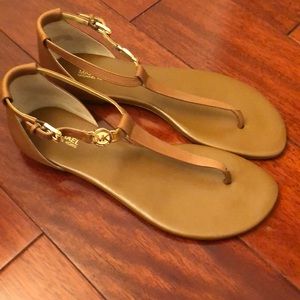 Michael Kors brown leather sandals. Size 9.